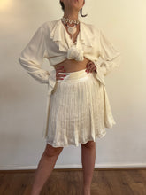 Load image into Gallery viewer, Vintage Y2K Morgan de Toi Ivory Silk Midi Skirt
