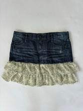 Load image into Gallery viewer, Vintage Y2K Denim Floral Frill Skirt
