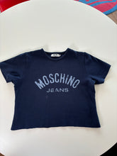 Load image into Gallery viewer, Vintage Y2K Moschino Jeans Navy Crop Top T-shirt
