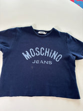 Load image into Gallery viewer, Vintage Y2K Moschino Jeans Navy Crop Top T-shirt
