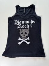 Load image into Gallery viewer, Vintage Y2K Diamonds Rock Black Diamante Vest Top
