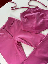 Load image into Gallery viewer, Vintage Y2K Hot Pink Leather Trousers &amp; Top Set
