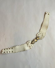 Load image into Gallery viewer, Vintage 80s Leather white waist Belt

