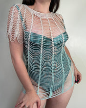 Load image into Gallery viewer, Vintage Y2K Beaded Crochet Sand and Sea Dress Top
